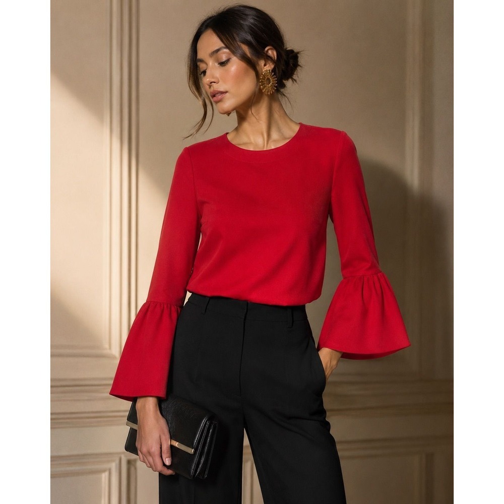 NWT Nicole Miller Artelier Crimson Top - MSRP: $225 -Size P